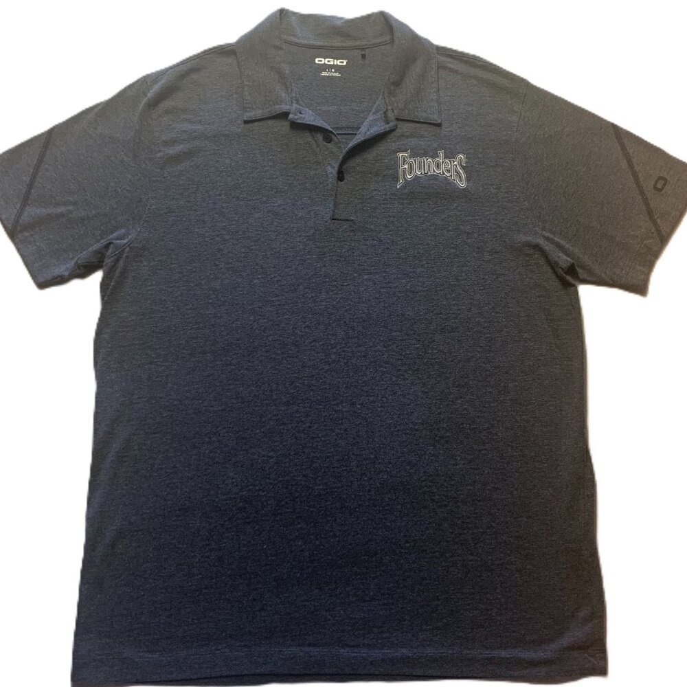 OGIO Polo Men's Size Large Gray Founders Brewing Co. logo